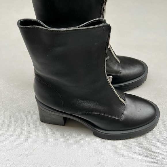 Zara Leather Zippered Lug Sole Boots - Picture 11 of 11